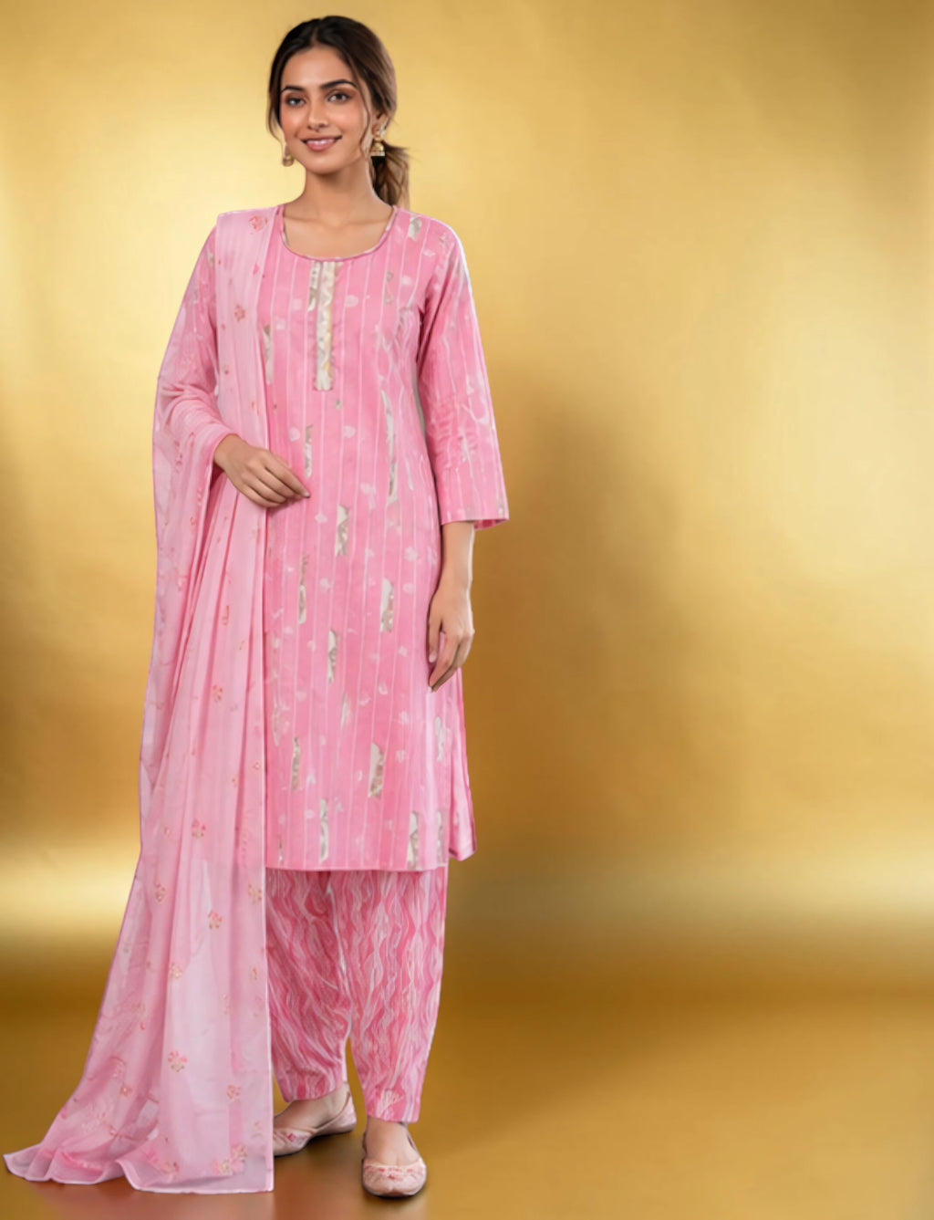 Cotton Printed Salwar Suit Set