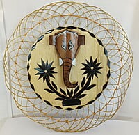 Eelika handmade Round Shaped Lord Ganesh Wall hanging made of bamboo