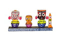 Handcrafted Wooden Jagannath Idol Set, home, car dashboard, 12cm x 3cm x 6cm