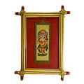 Handpainted Patachitra Tribal palm leaf painting of Lord Ganesh