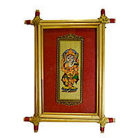 Handpainted Patachitra Tribal palm leaf painting of Lord Ganesh