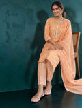 Cotton Printed Salwar Suit Set - Peach