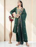GREEN FLORAL EMBROIDERED COTTON SALWAR SUIT SET