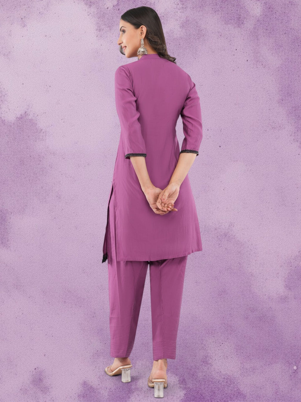 Purple Cotton Silk Patiala Salwar Suit Set with Dupatta