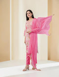 PINK EMBROIDERED COTTON SALWAR SUIT SET