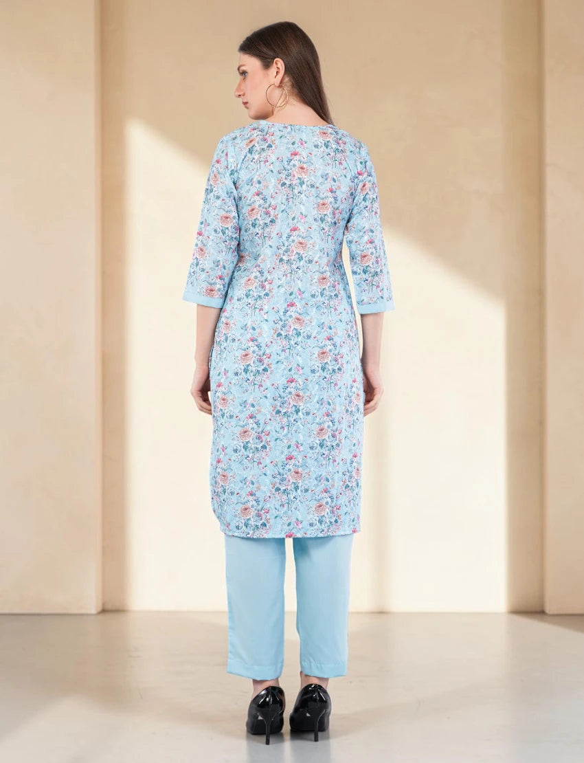 Floral Cotton Salwar Kameez with Dupatta