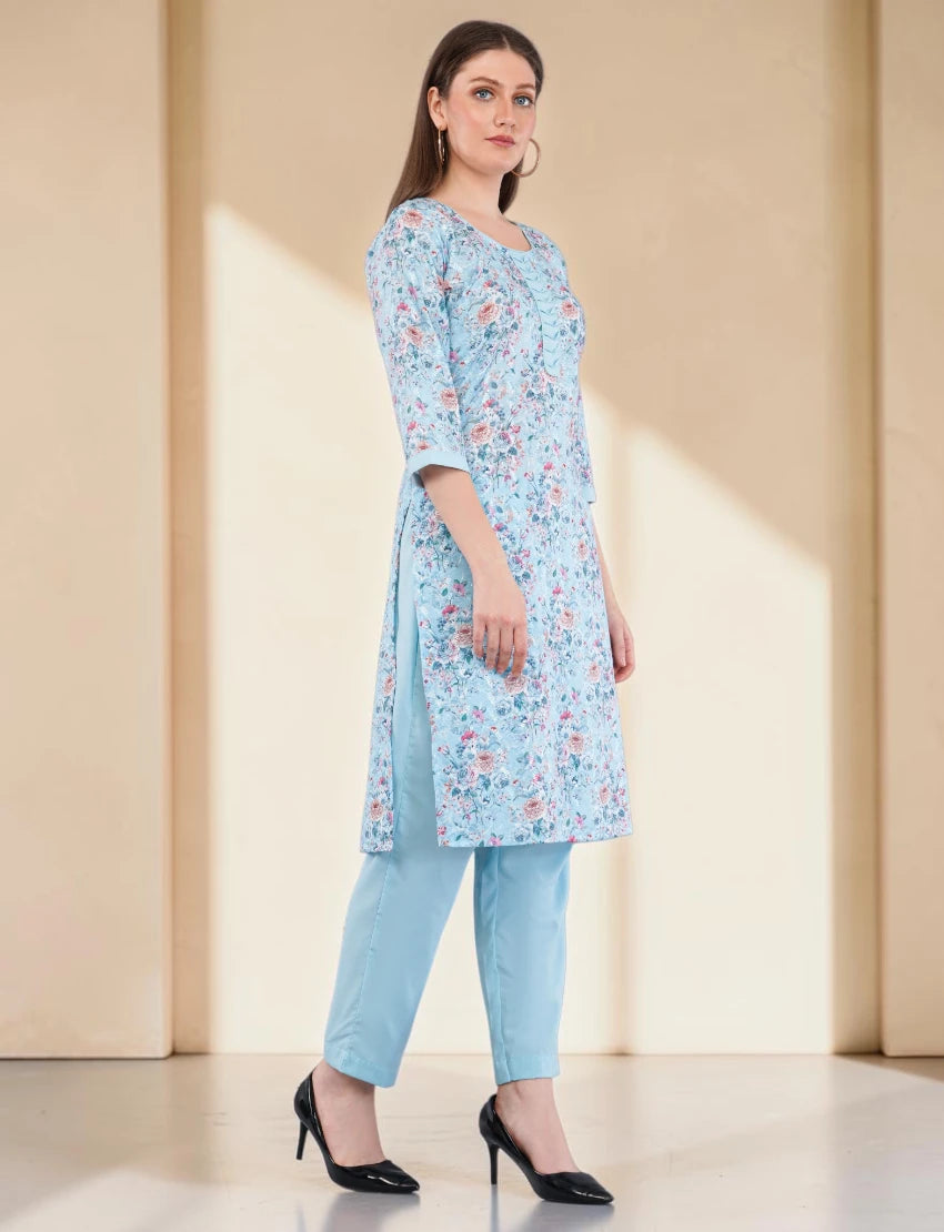 Floral Cotton Salwar Kameez with Dupatta