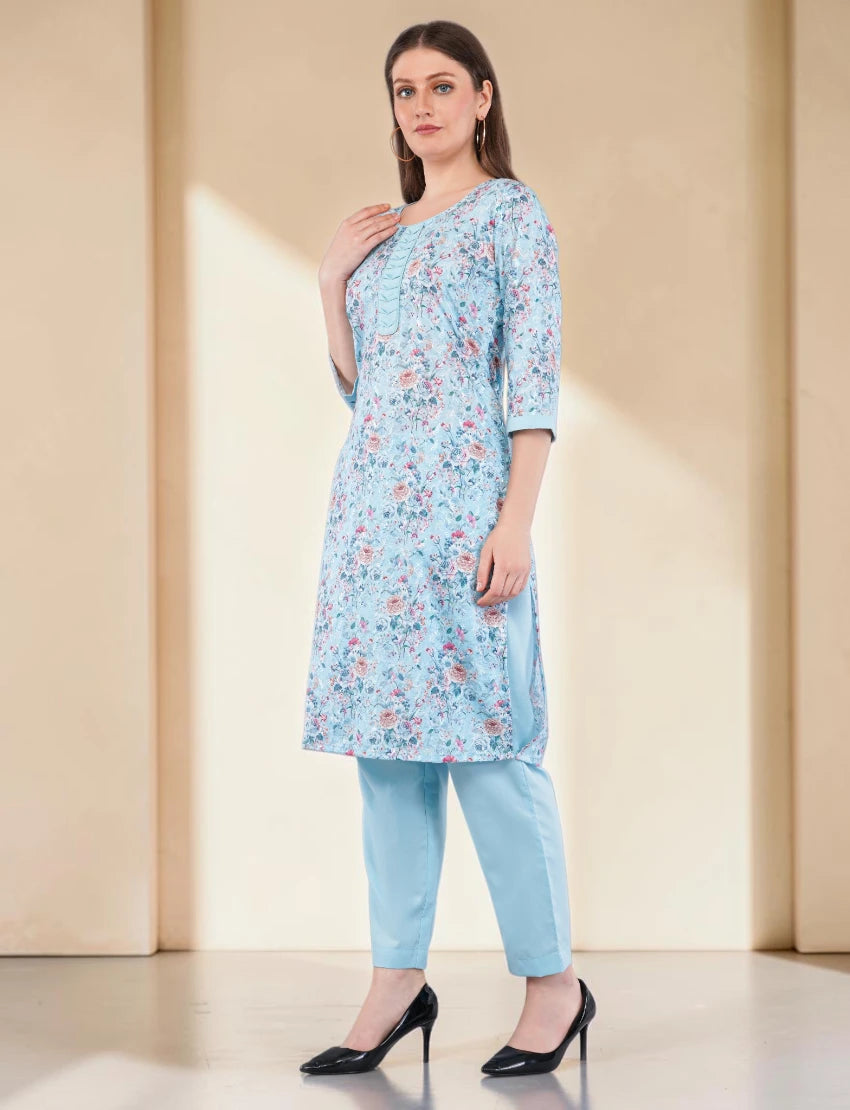 Floral Cotton Salwar Kameez with Dupatta