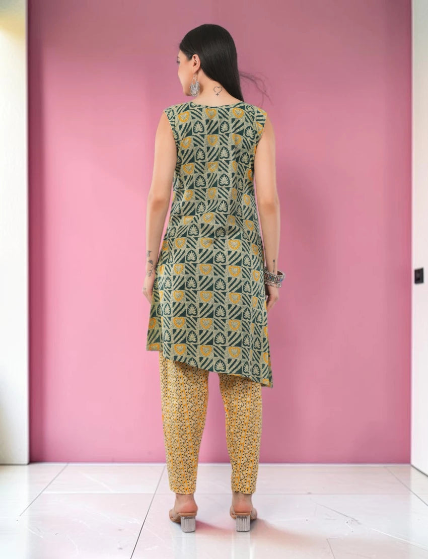 Cotton Sleeveless Salwar Suit Set