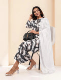 Women Traditional Ethnic Wear with Dupatta, Abstract Print Kurta and Palazzo