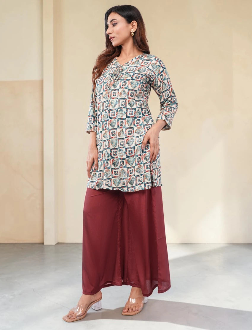 Women Maroon Salwar Suit Set with Dupatta