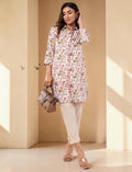 Women Cotton Blend Salwar Suit, Floral Print Tunic with Pants