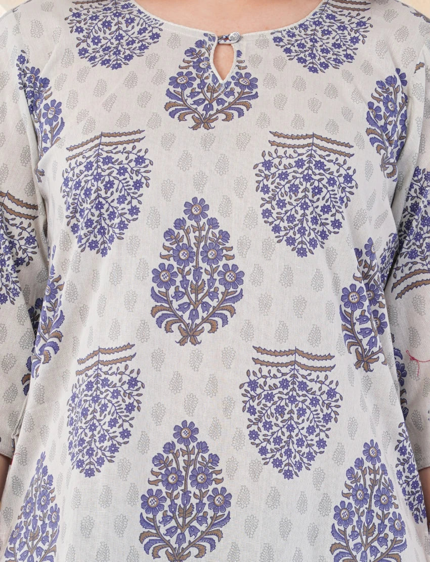Women's Printed Co-ord Set with Kurti and Palazzo Pants