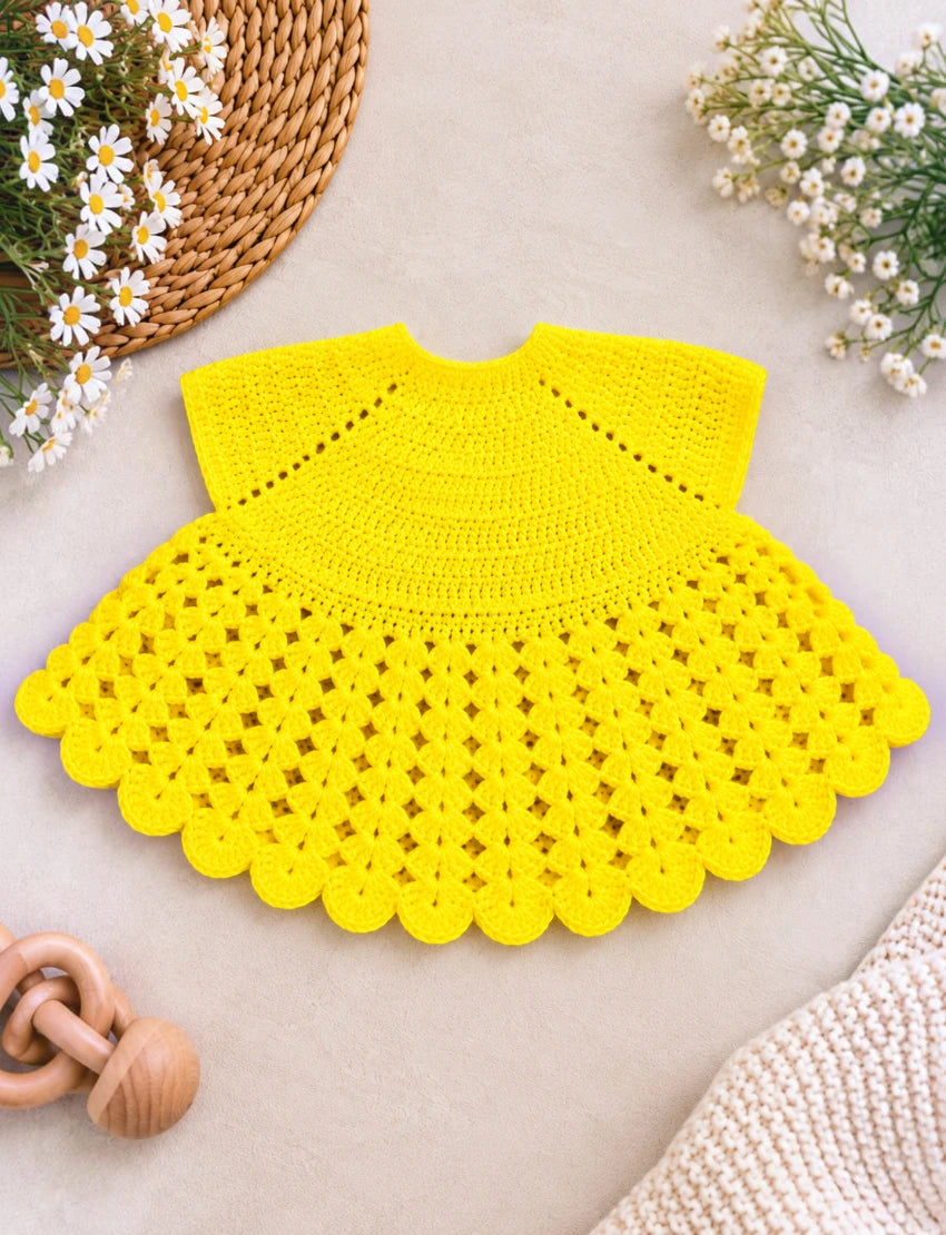 [3-8 Months] Baby Knitted Sweater, Yellow Wool