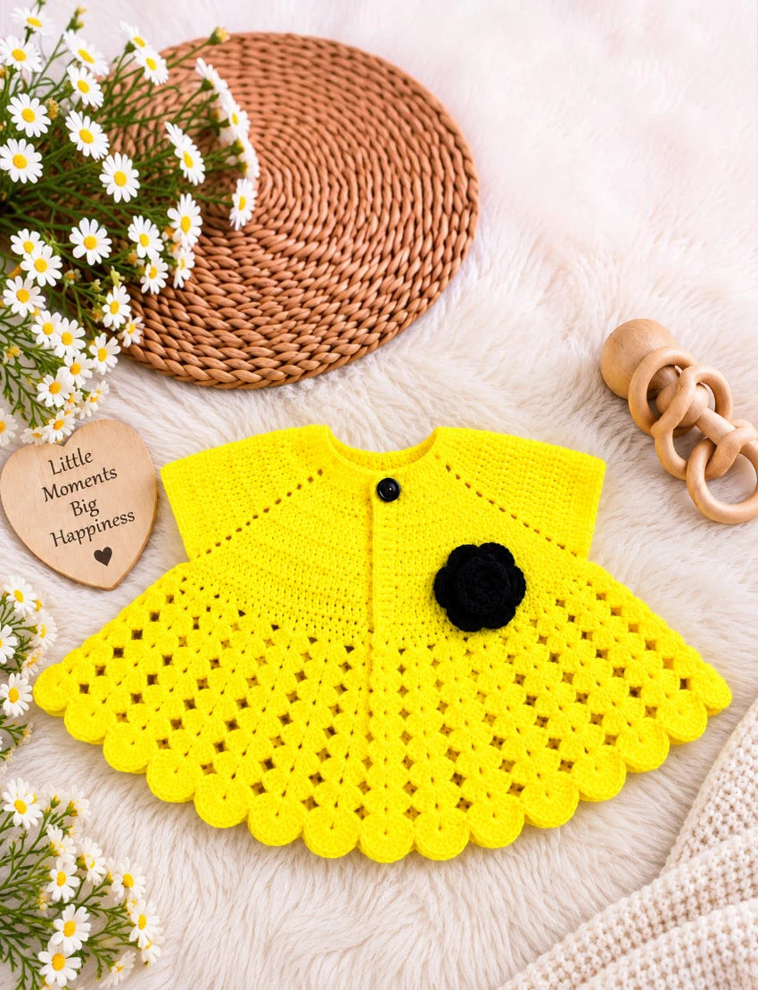 [3-8 Months] Baby Knitted Sweater, Yellow Wool