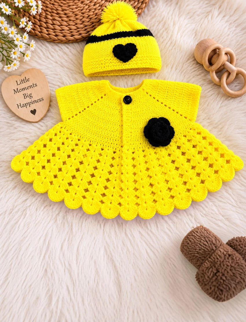[3-8 Months] Baby Knitted Sweater, Yellow Wool