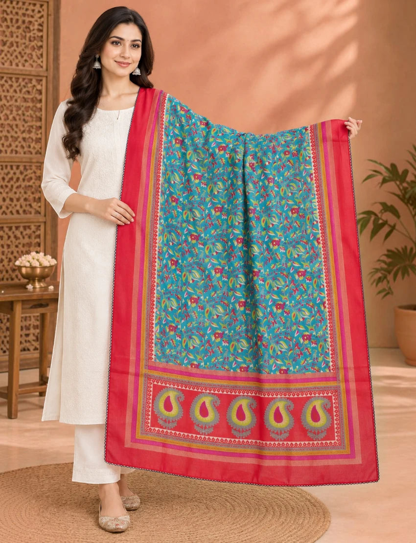 Silk Blend Multicolour Dupatta