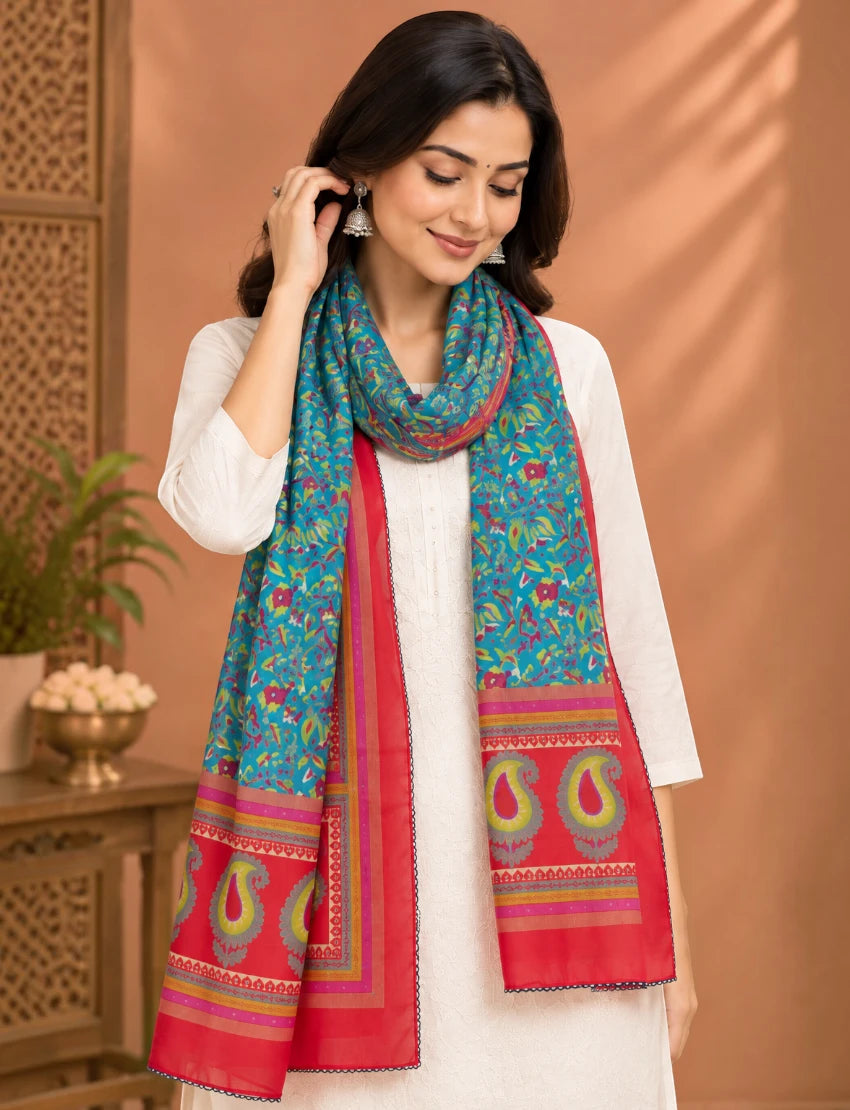 Silk Blend Multicolour Dupatta
