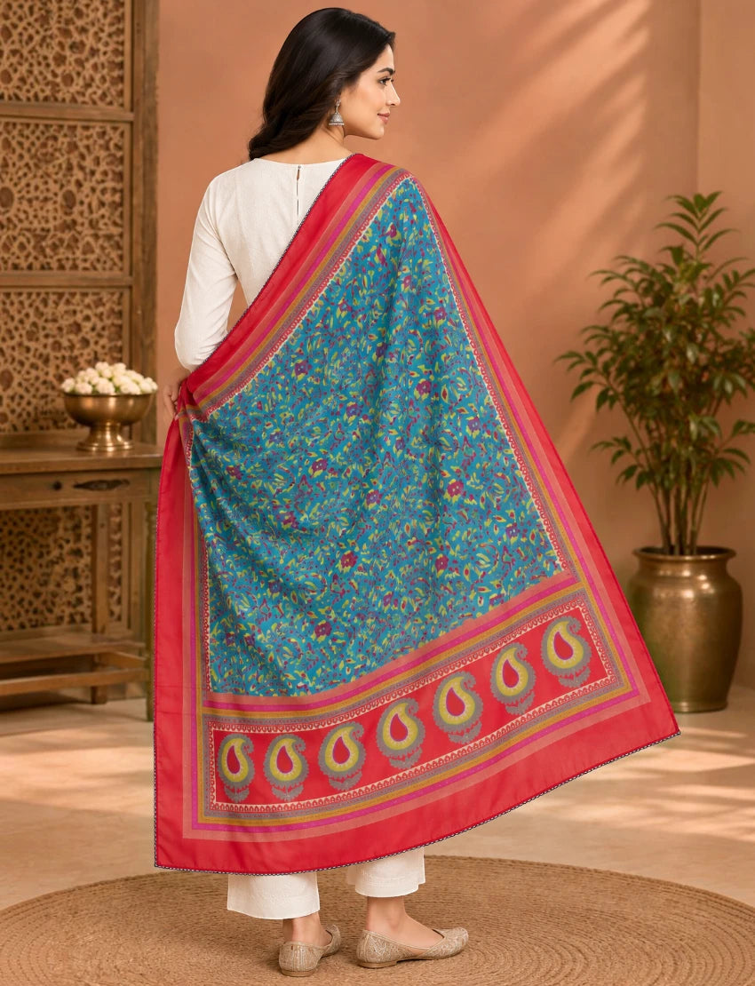 Silk Blend Multicolour Dupatta