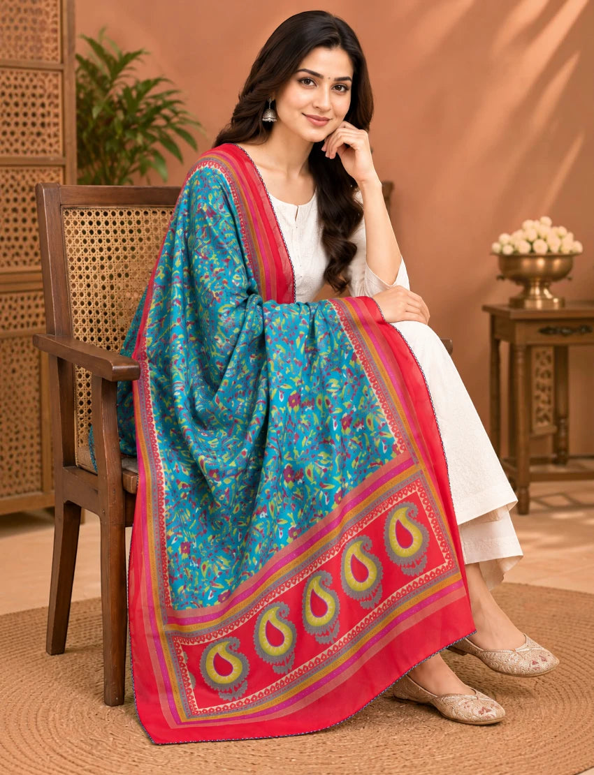 Silk Blend Multicolour Dupatta