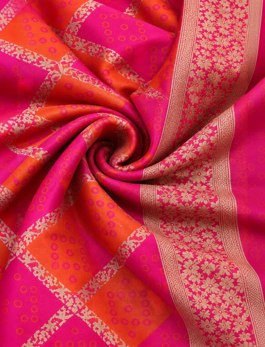 Silk blend zari work dupatta