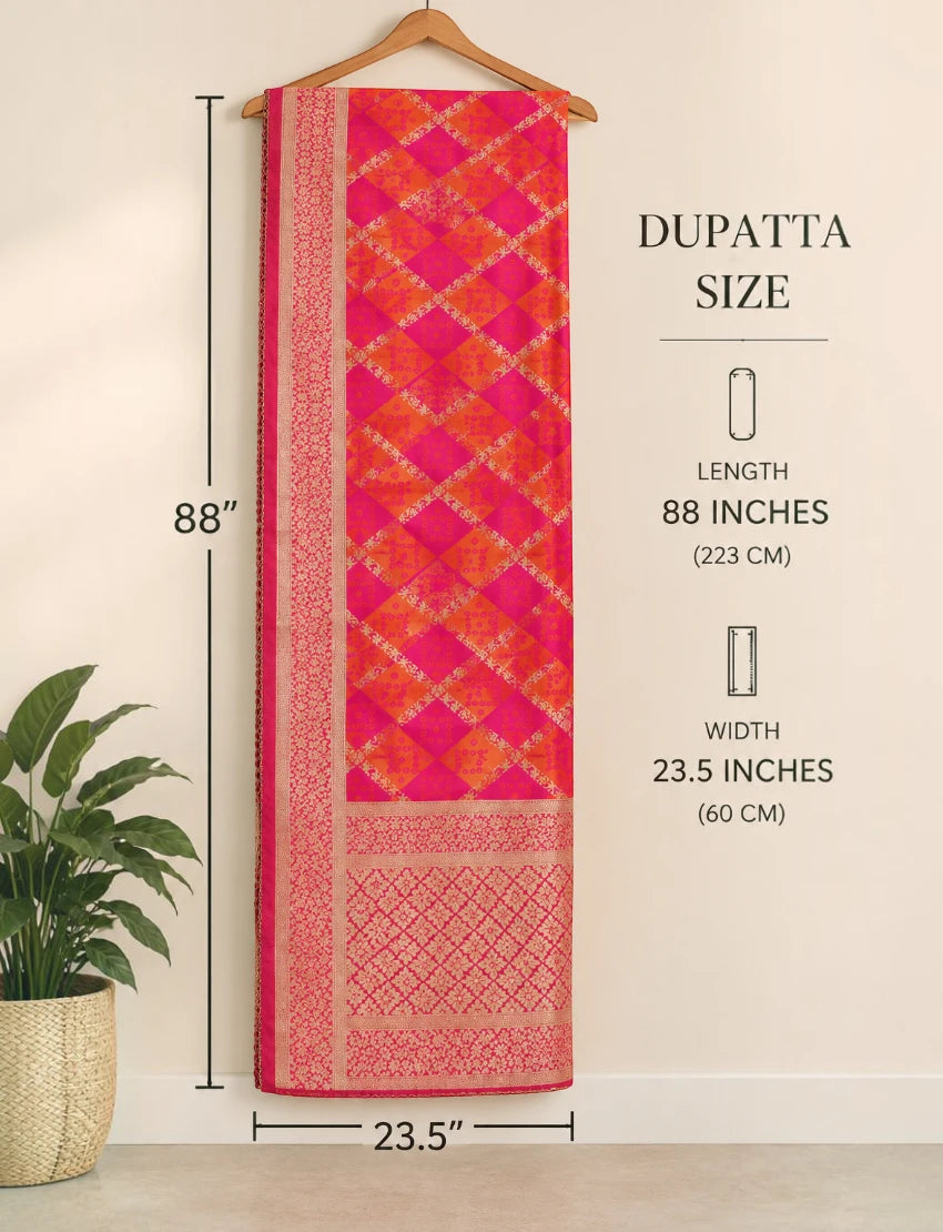 Silk blend zari work dupatta