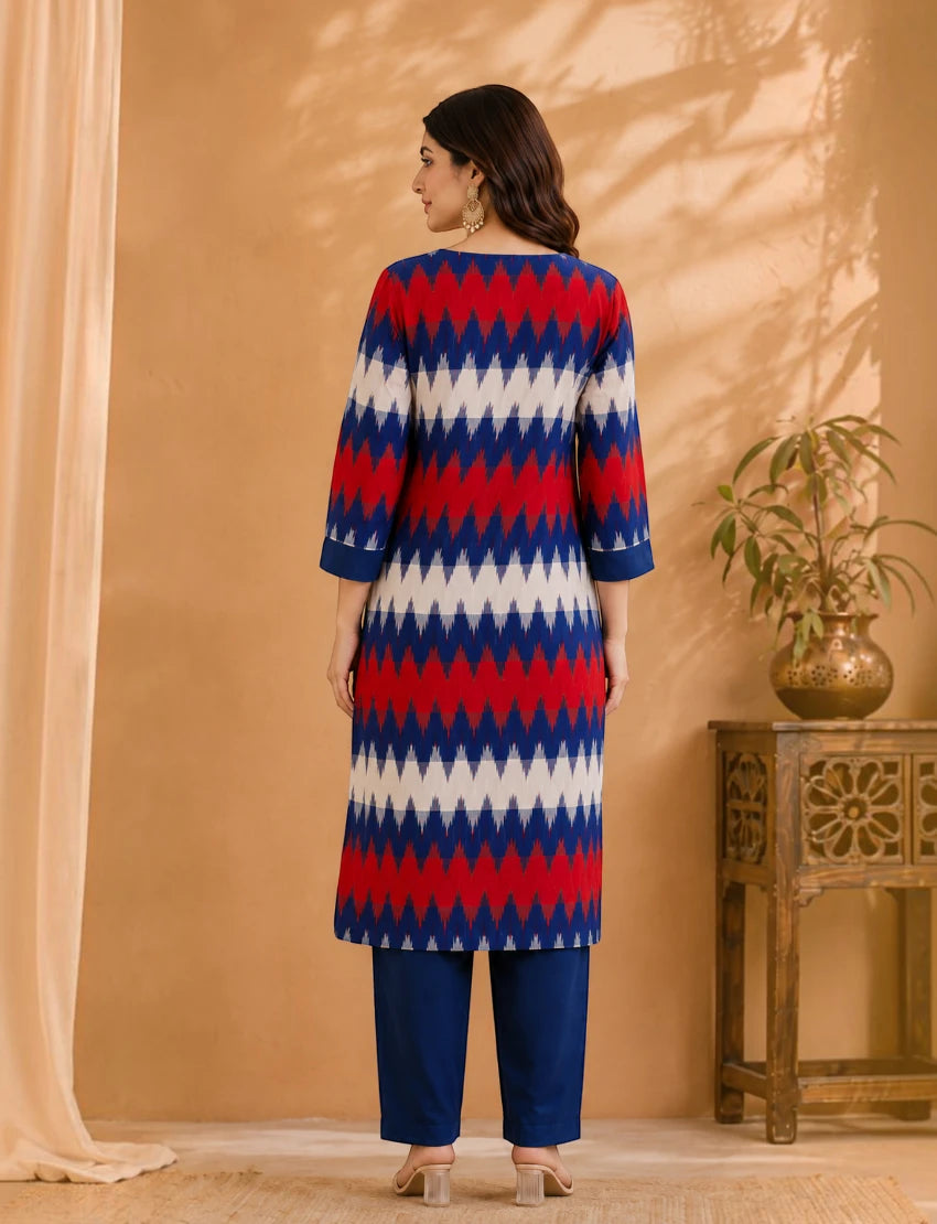 Multicolor Khadi Kurta Set