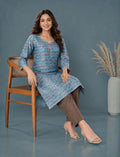 Printed Blue Salwar Suit Set