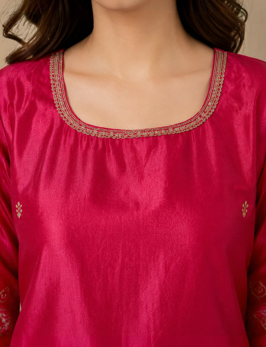 Magenta Embroidered Salwar Suit Set