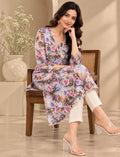 Women Cotton Floral Print Salwar Suit, 3/4 Sleeve Kurta with Pants