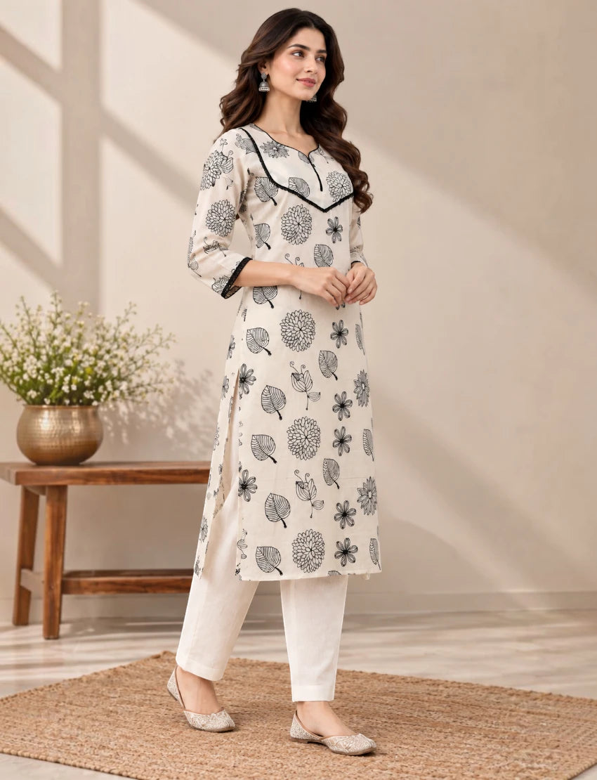 Cotton Embroidered Salwar Suit Set for Women