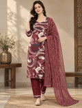 Printed Cotton Salwar Suit Set with Lace & Kota Doriya Dupatta