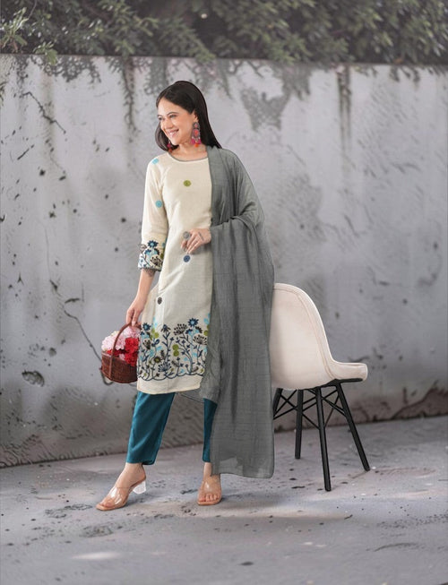 Cotton Embroidered Salwar Suit Set