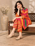 Pure Cotton Leheriya Salwar Suit Set - Orange