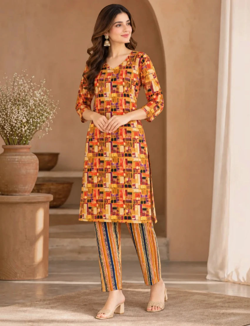 Pure Cotton Salwar Suit Set, Multi Color